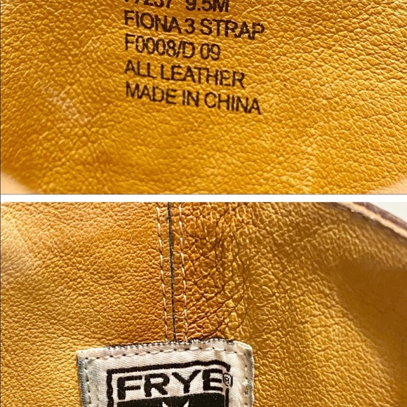 Beautiful Frye chocolate brown boots with gold buckles. - Picture 6 of 7